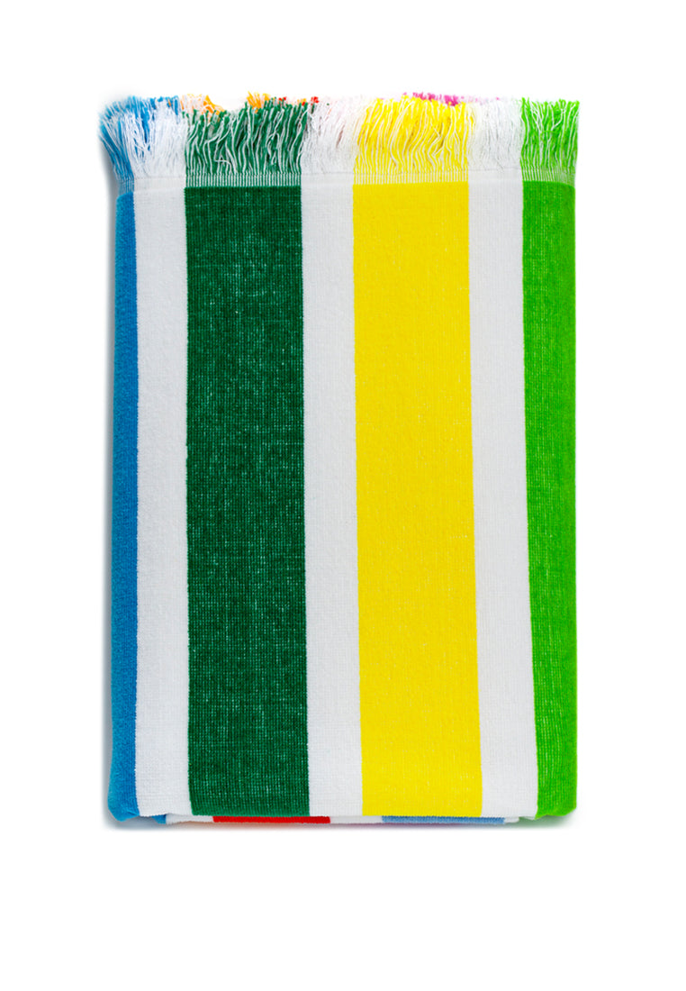 Premium Handtuch - Vielseitig, Nachhaltig, Saugstark & Schnelltrocknend - 100% Baumwolle - Strand, Bade, Dusch, Yoga, Spa & Reise-Tuch (70 x 140 cm)  LMS-6577 Multicolor