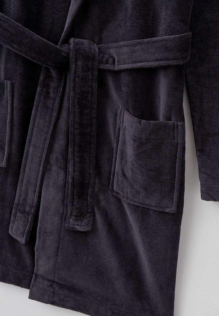 Jugendlicher / Teenager Bademantel mit Kapuze aus Velour (13-18 Jahre)