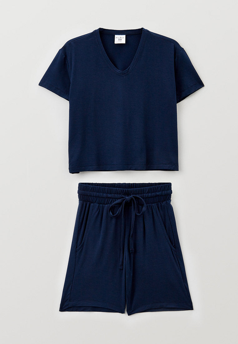 Kinderpijama mit kurzer Hose und Oberteil mit kurzen Ärmeln aus Bambusviskose (3/4 - 11/12 Jahre)