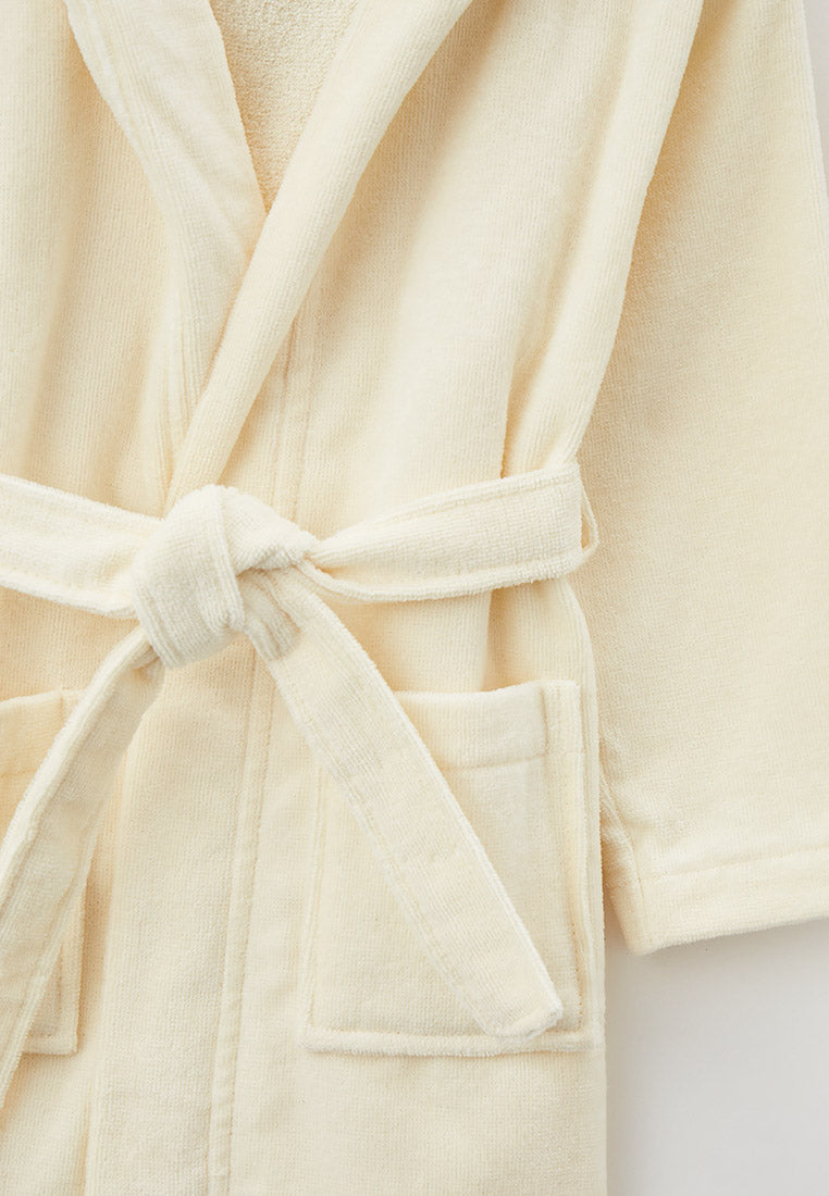 Kinder Bademantel mit Teddy-Bär Stickerei Kapuze aus Frottier LMS-6358