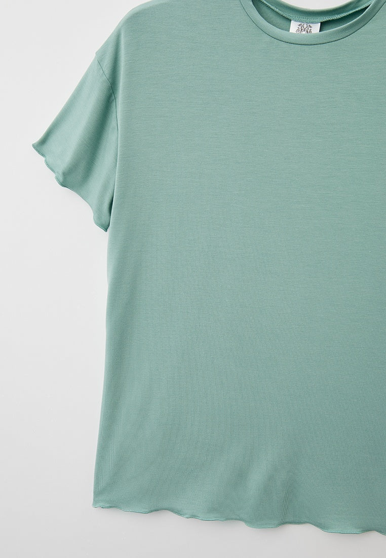 Pyjama en viscose de bambou pour jeunes/adolescents avec short et haut à manches courtes (13-18 ans) 