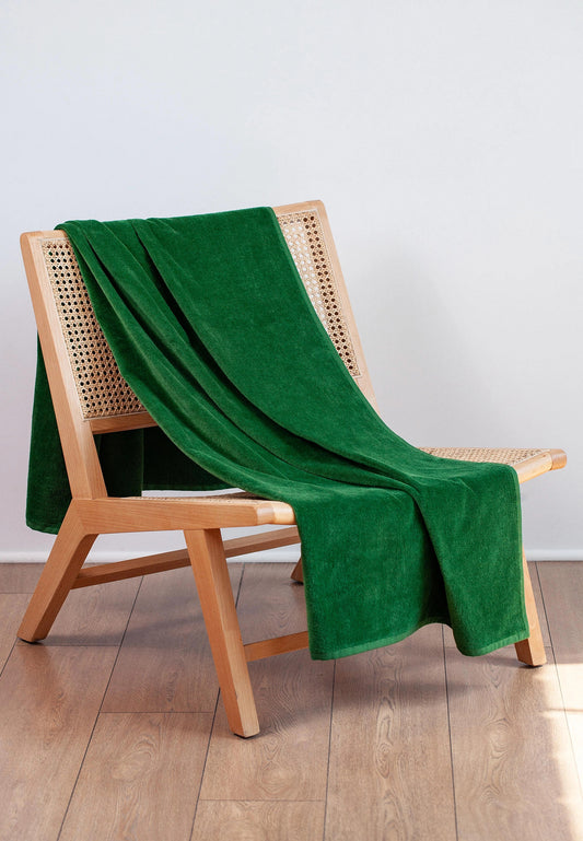 Premium Handtuch - Vielseitig, Nachhaltig, Saugstark - 100% Baumwolle - Strand, Bade, Dusch, Yoga, Spa & Reise-Tuch (90 x 170 cm)  LMS-6809 Green Grün