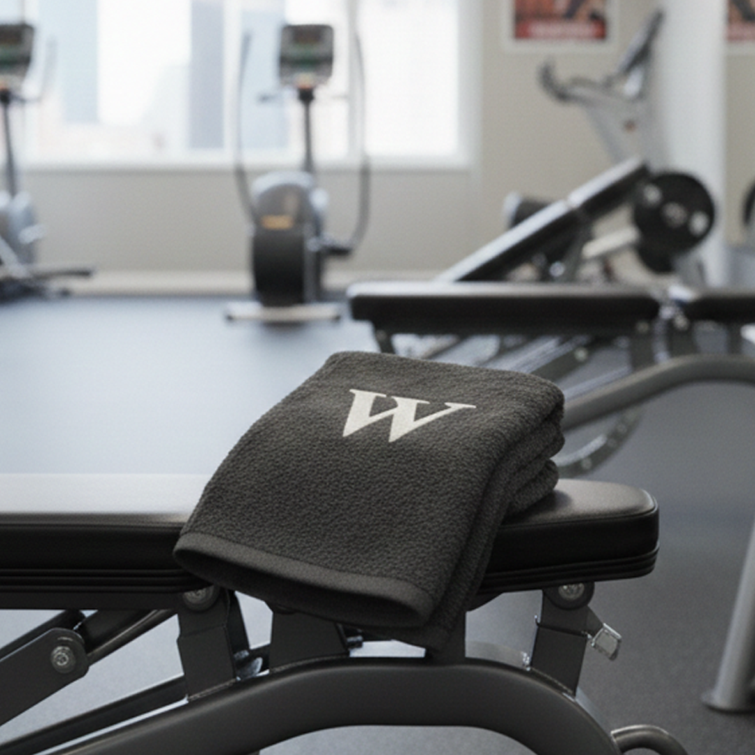 Premium Handtuch -  Mit edler Stickerei Buchstabe "W" - Vielseitig, Nachhaltig, Saugstark & Schnelltrocknend - 100% Baumwolle