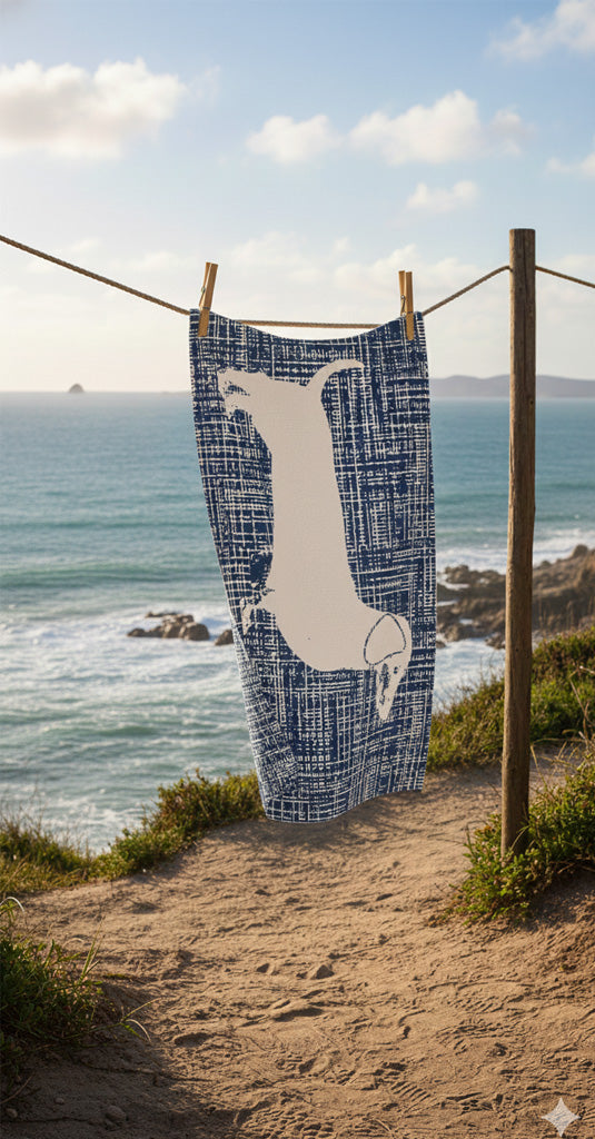 Premium Badetuch -  Mit edlem Dachshund Design - Vielseitig, Nachhaltig, Saugstark & Schnelltrocknend - 100% Baumwolle