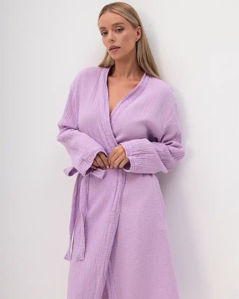 Robe de chambre pour femme en viscose de bambou