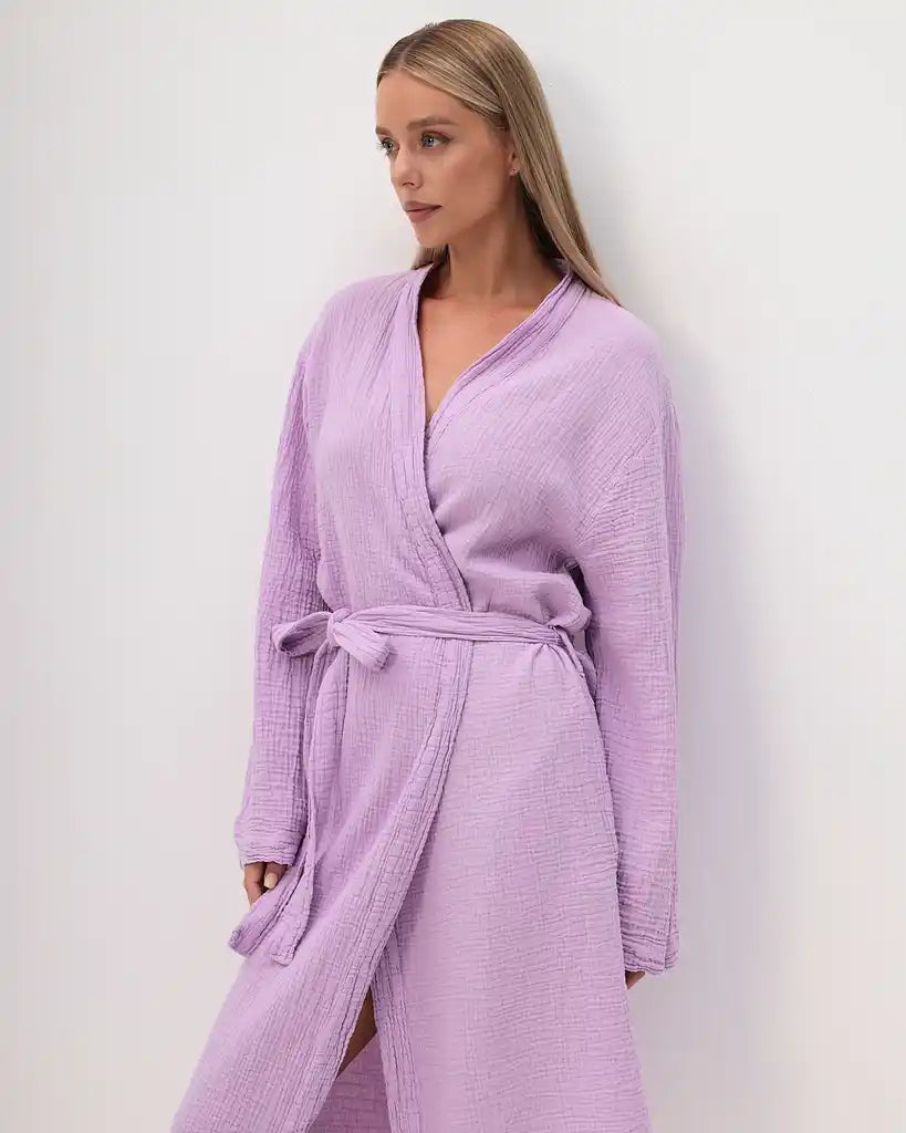 Robe de chambre pour femme en viscose de bambou