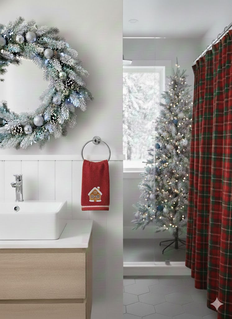 Festliches Lebkuchenhaus-Handtuch