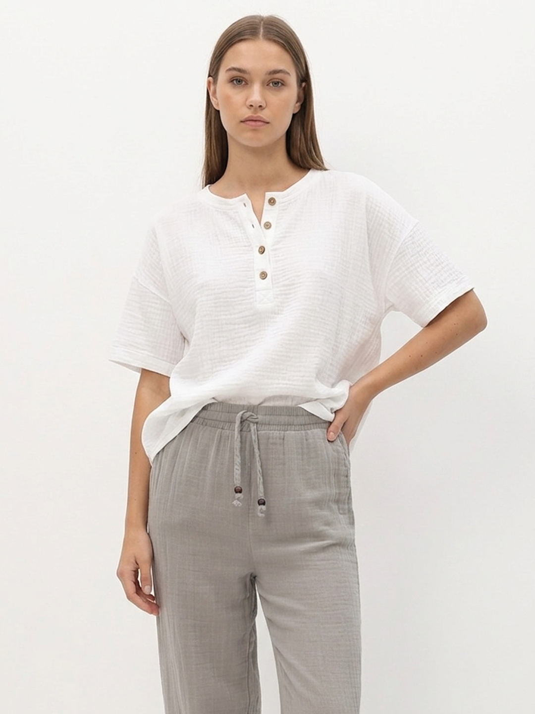 T-shirt mode été et loisirs pour hommes en mousseline décontractée 