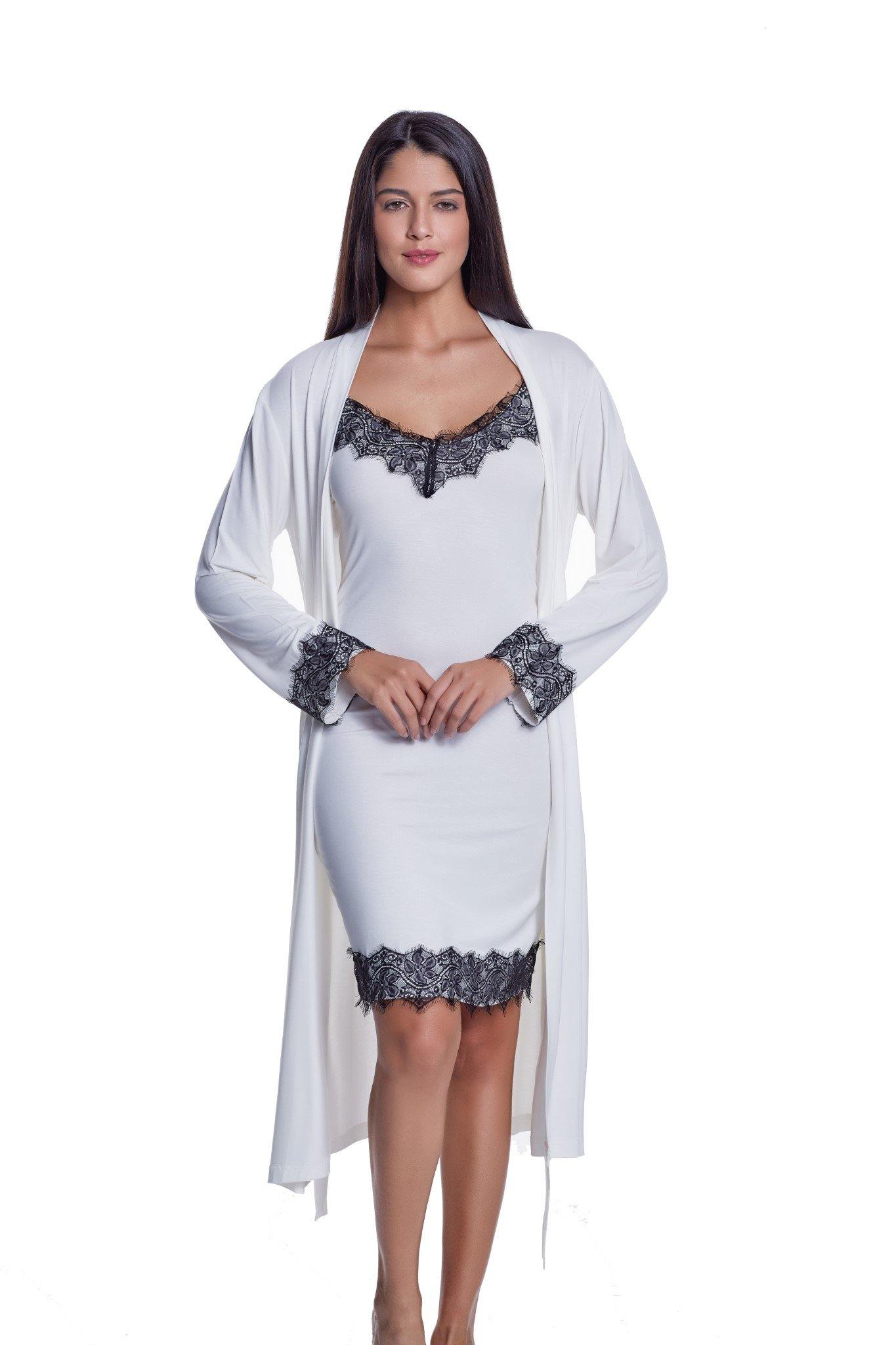 Exklusives Nachtkleid mit Morgenmantel - Luisa Moretti